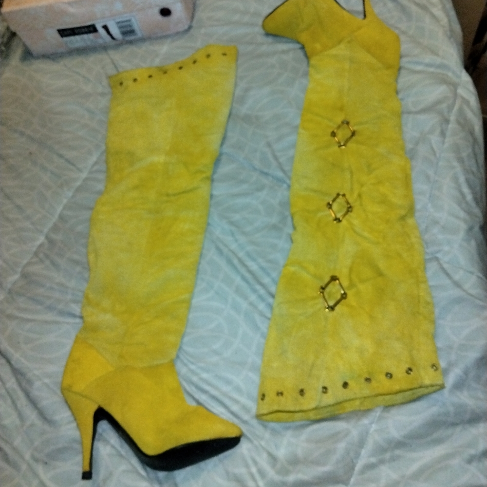 Rare, Vintage, Wild Pair, yellow, suede, boots